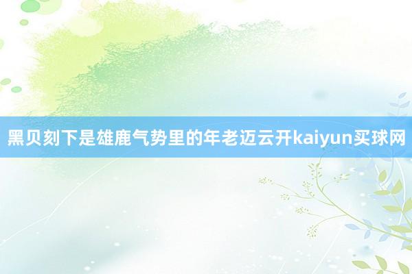 黑贝刻下是雄鹿气势里的年老迈云开kaiyun买球网