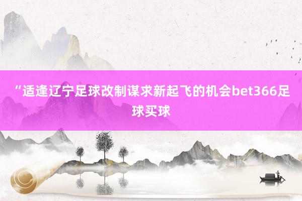 “适逢辽宁足球改制谋求新起飞的机会bet366足球买球