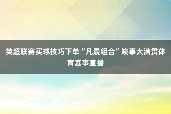 英超联赛买球技巧下单“凡晨组合”竣事大满贯体育赛事直播