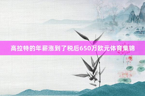 高拉特的年薪涨到了税后650万欧元体育集锦