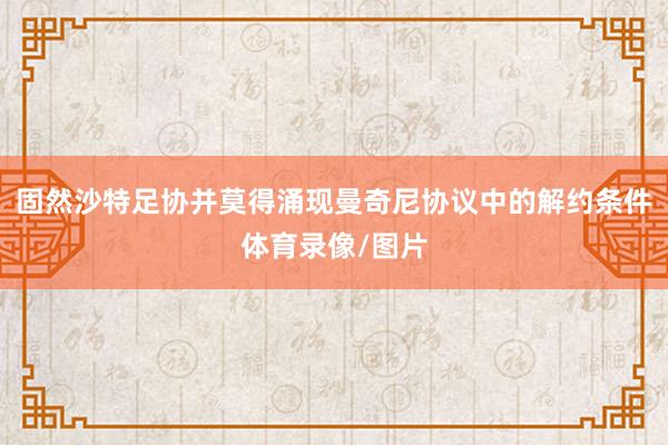 固然沙特足协并莫得涌现曼奇尼协议中的解约条件体育录像/图片