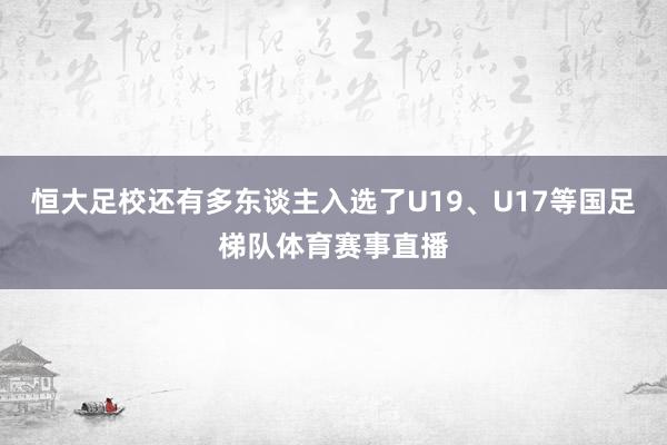 恒大足校还有多东谈主入选了U19、U17等国足梯队体育赛事直播